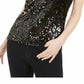 Camisola de lantejoulas Leyden feminina, preta, tamanho extragrande