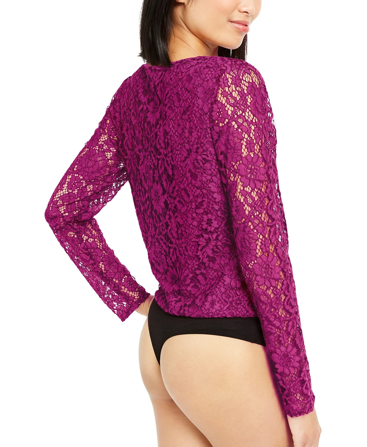 Body de renda feminino Leyden rosa tamanho grande