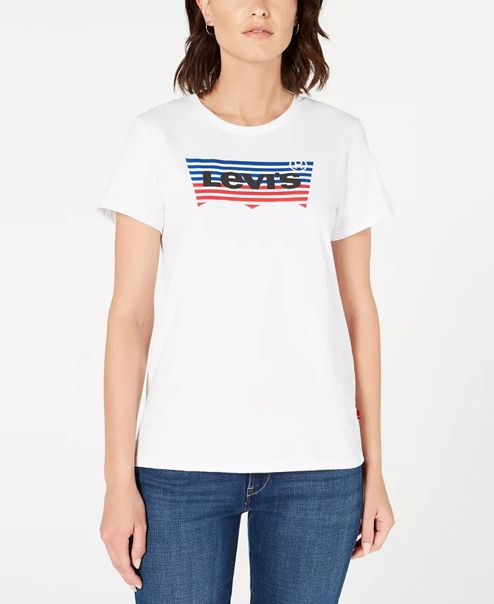 Camiseta Levi's The Perfect Cotton Batwing-Graphic Feminina Branca Tamanho Extra Pequeno