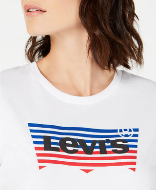 Camiseta Levi's The Perfect Cotton Batwing-Graphic Feminina Branca Tamanho Extra Pequeno
