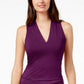 Blusa feminina com decote em V franzido, tamanho X-G, roxa, da INC International Concepts