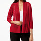 Cardigan Alfani Feminino Petite com Ponto Misto e Frente Aberta, Vermelho, Tamanho Petite