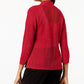 Cardigan Alfani Feminino Petite com Ponto Misto e Frente Aberta, Vermelho, Tamanho Petite