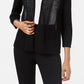 Cardigan Alfani Feminino Petite com Ponto Misto e Frente Aberta, Preto, Tamanho Médio