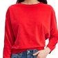 Blusa feminina Levi's de veludo com manga dolman, vermelha, tamanho grande