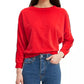 Blusa feminina Levi's de veludo com manga dolman, vermelha, tamanho grande