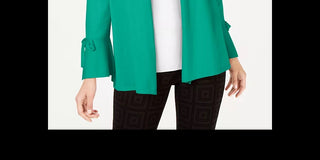 Cardigan feminino Alfani com manga amarrada, vermelho, tamanho pequeno