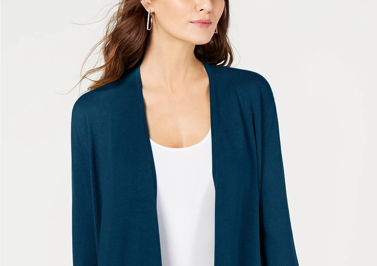 Cardigan Alfani Feminino Petite com Manga Amarrada Verde Escuro Tamanho Petite Médio