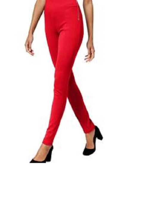 Calça skinny feminina INC International Concepts com zíper, vermelha escura, tamanho 2, pequena