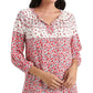 Blusa feminina Lucky Brand de algodão estampado, tamanho extra pequeno, vermelha