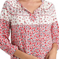 Blusa feminina Lucky Brand de algodão estampado, tamanho extra pequeno, vermelha
