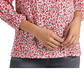 Blusa feminina Lucky Brand de algodão estampado, tamanho extra pequeno, vermelha