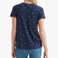 Camiseta feminina com estampa floral Lucky Brand, azul, tamanho X-S