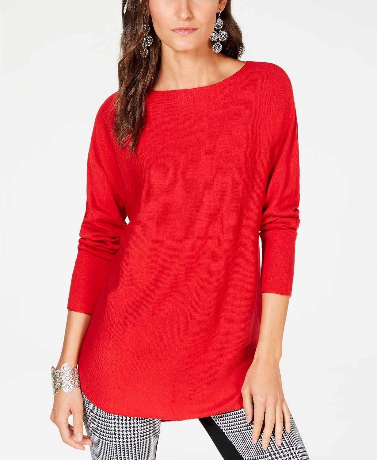INC International Concepts Suéter Túnica Feminino Petite Vermelho Tamanho Petite