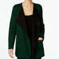 Cardigan Alfani Feminino Colorblocked Aberto na Frente Verde Escuro Tamanho Extra Grande
