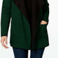 Cardigan Alfani Feminino Colorblocked Aberto na Frente Verde Escuro Tamanho Extra Grande
