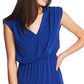 1.STATE Vestido tubinho feminino com decote em V azul
