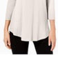 JM Collection Top feminino com decote redondo, bege escuro, tamanho grande