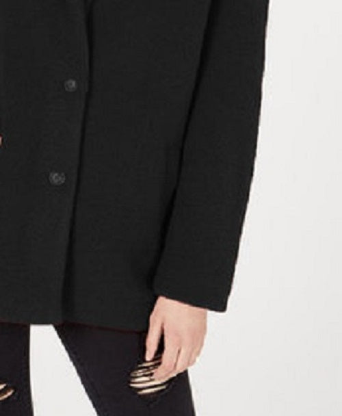 Coleção B Juniors' Casaco de Pele Sintética Preto Tamanho Grande