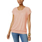 Camiseta feminina Blusa JM Collection Rosa Tamanho X-G