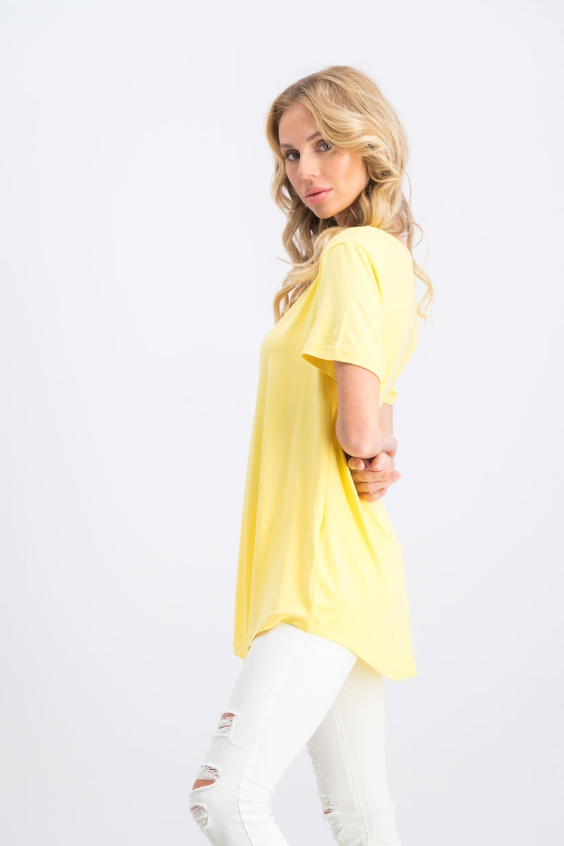 Top decote redondo da coleção feminina JM, dourado, tamanho pequeno