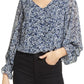 Blusa Vince Camuto Feminina Estampa Floral Azul Tamanho X-G