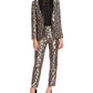 Blazer feminino Vince Camuto com estampa de leopardo e jacquard, tamanho 0 - preto e cinza, tamanho 0
