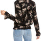 Blusa com babados e acabamento em renda da American Rag Juniors, preta, tamanho extra pequeno