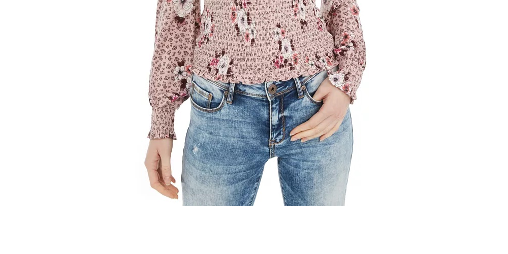 Blusa estampada American Rag Juniors, rosa, tamanho X-S