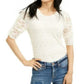 Blusa de renda com amarração nas costas da American Rag Juniors, tamanho médio, branca