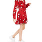Vestido envelope floral sintético American Rag Juniors, tamanho médio, vermelho