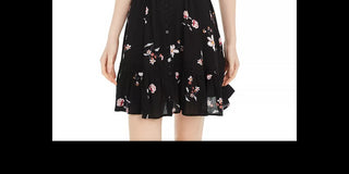 Vestido Pintuck com estampa floral da American Rag Juniors, preto, tamanho médio