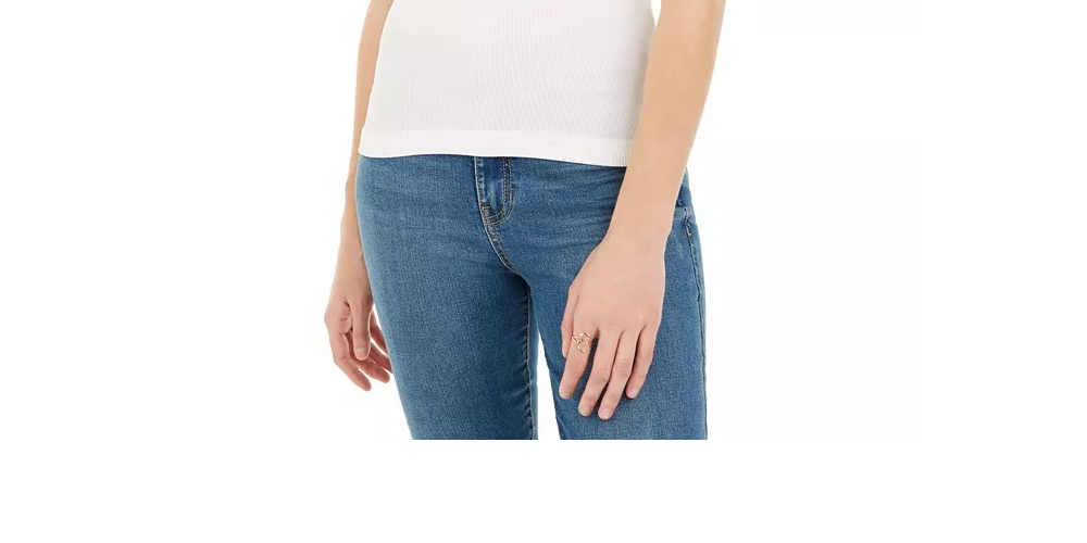 Camiseta regata de malha canelada Planet Gold Juniors, branca, tamanho 34X16