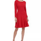 Vestido assimétrico e evasê Tommy Hilfiger feminino, vermelho, tamanho 6