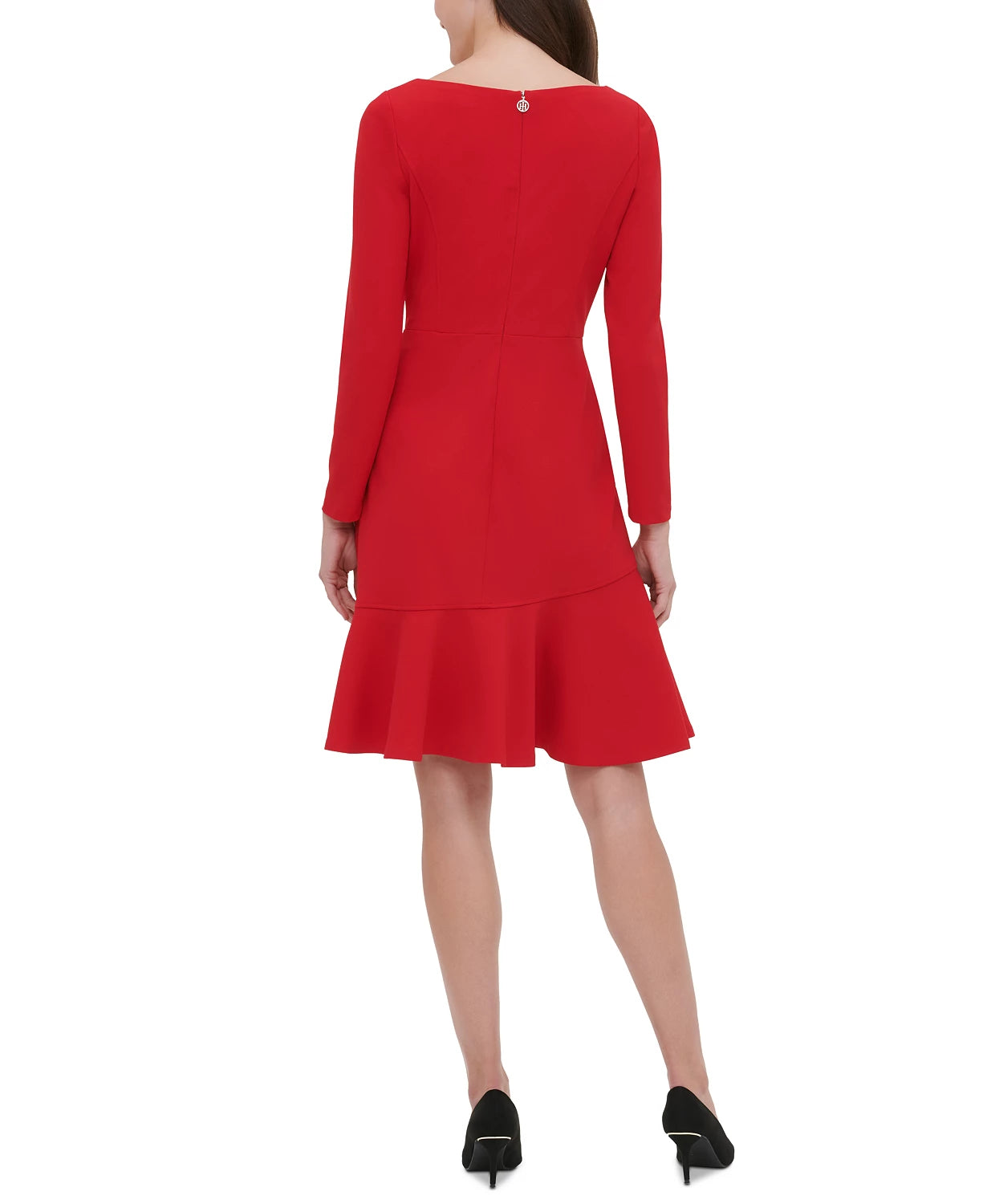 Vestido assimétrico e evasê Tommy Hilfiger feminino, vermelho, tamanho 6
