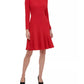 Vestido assimétrico e evasê Tommy Hilfiger feminino, vermelho, tamanho 6
