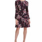 Vestido evasê floral feminino Tommy Hilfiger, roxo, tamanho 12
