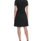 Vestido de lã com renda Tommy Hilfiger feminino, preto, tamanho 10