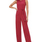 Macacão feminino Tommy Hilfiger de crepe com cinto, vermelho escuro, tamanho 4
