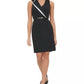 Vestido tubinho com cinto e lapela Tommy Hilfiger feminino, preto, tamanho 14
