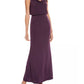 Vestido feminino Adrianna Papell Bluson com decote em V, roxo, tamanho 10