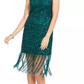 Vestido curto feminino Adrianna Papell com contas, verde, tamanho 4