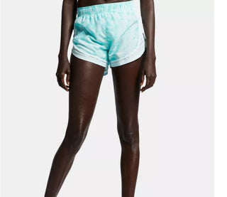 Shorts de corrida Nike Tempo Tie Dyed feminino, verde, tamanho XS