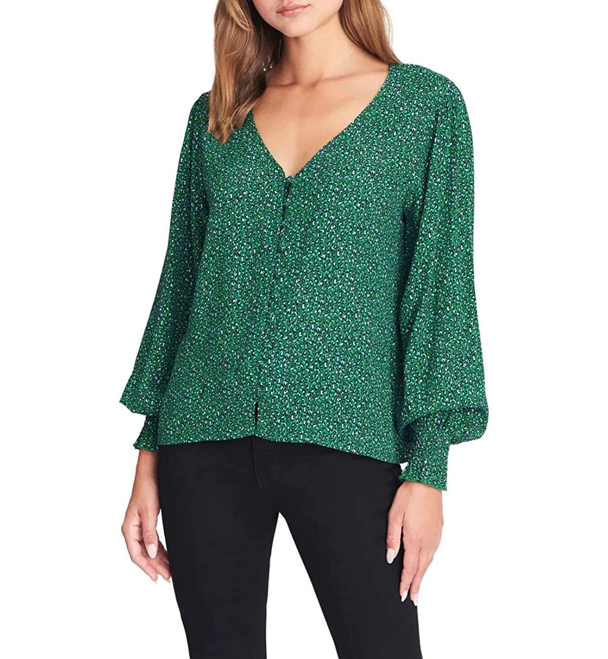 Blusa Sanctuary Feminina Noelle Smocked Cuff Verde Tamanho Grande