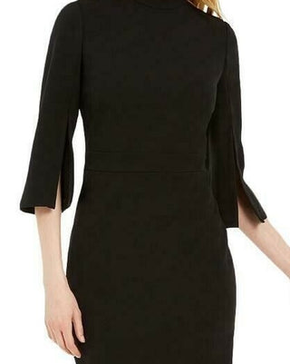 Vestido Calvin Klein Feminino Manga Dividida Preto Tamanho 6