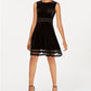 Vestido Calvin Klein Velvet Illusion A Line Feminino Preto Tamanho 16