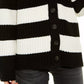 Cardigan listrado feminino Calvin Klein, branco, tamanho médio
