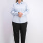 Camisa Calvin Klein Plus Size Feminina de Algodão com Gola Azul Tamanho 20W