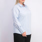 Camisa Calvin Klein Plus Size Feminina de Algodão com Gola Azul Tamanho 20W