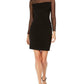 Vestido justo com detalhe de ilusão Calvin Klein Performance feminino, preto, tamanho 2, pequeno